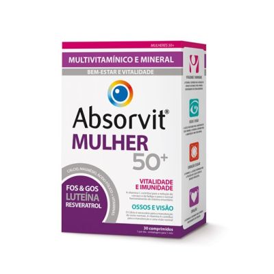Absorvit Mulher 50+ Vitalidade e Imunidade Ossos e Visão